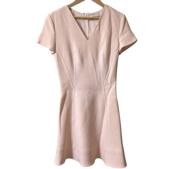 Christian DIOR V-neck Short Sleeve Dress Size 38 Pink...